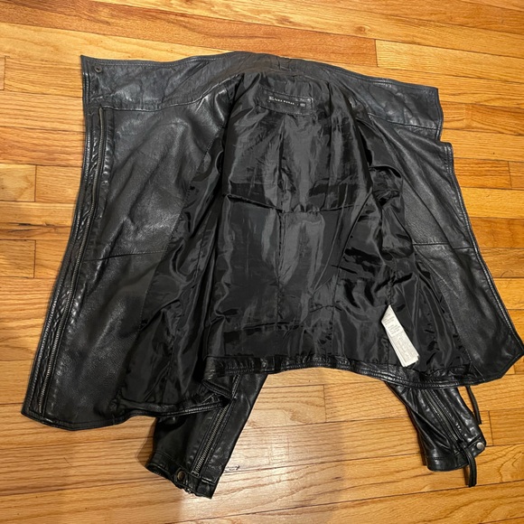 Vintage Y2k Asymmetric Zip Napa Leather Soft Draped/Rutched Crop Fit Flare Rave - Picture 9 of 10
